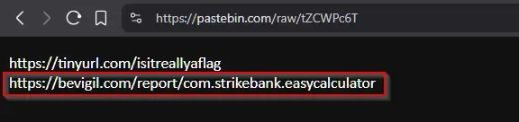 BeVigil mobile security report for com.strikebank.easycalculator